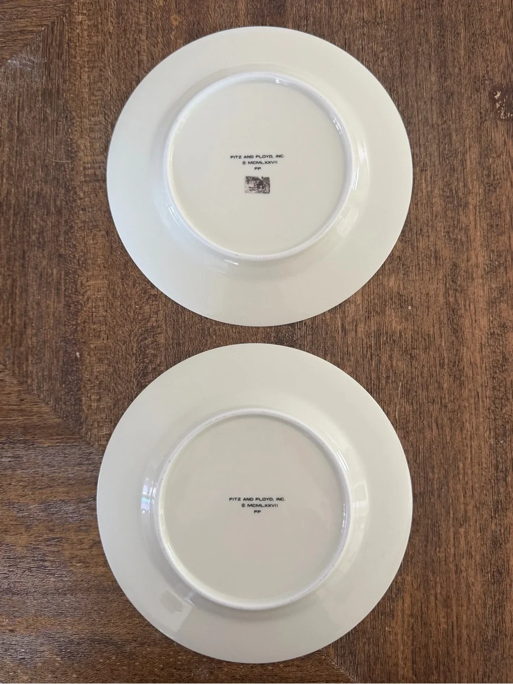 Vintage 1970s Fitz and Floyd Water Iris Porcelain Salad Plates (2)